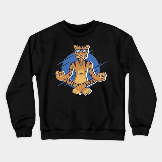 yoga tiger meditation funny Crewneck Sweatshirt by Midoart